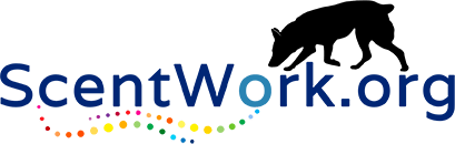 A logo of ScentWork.org in blue color